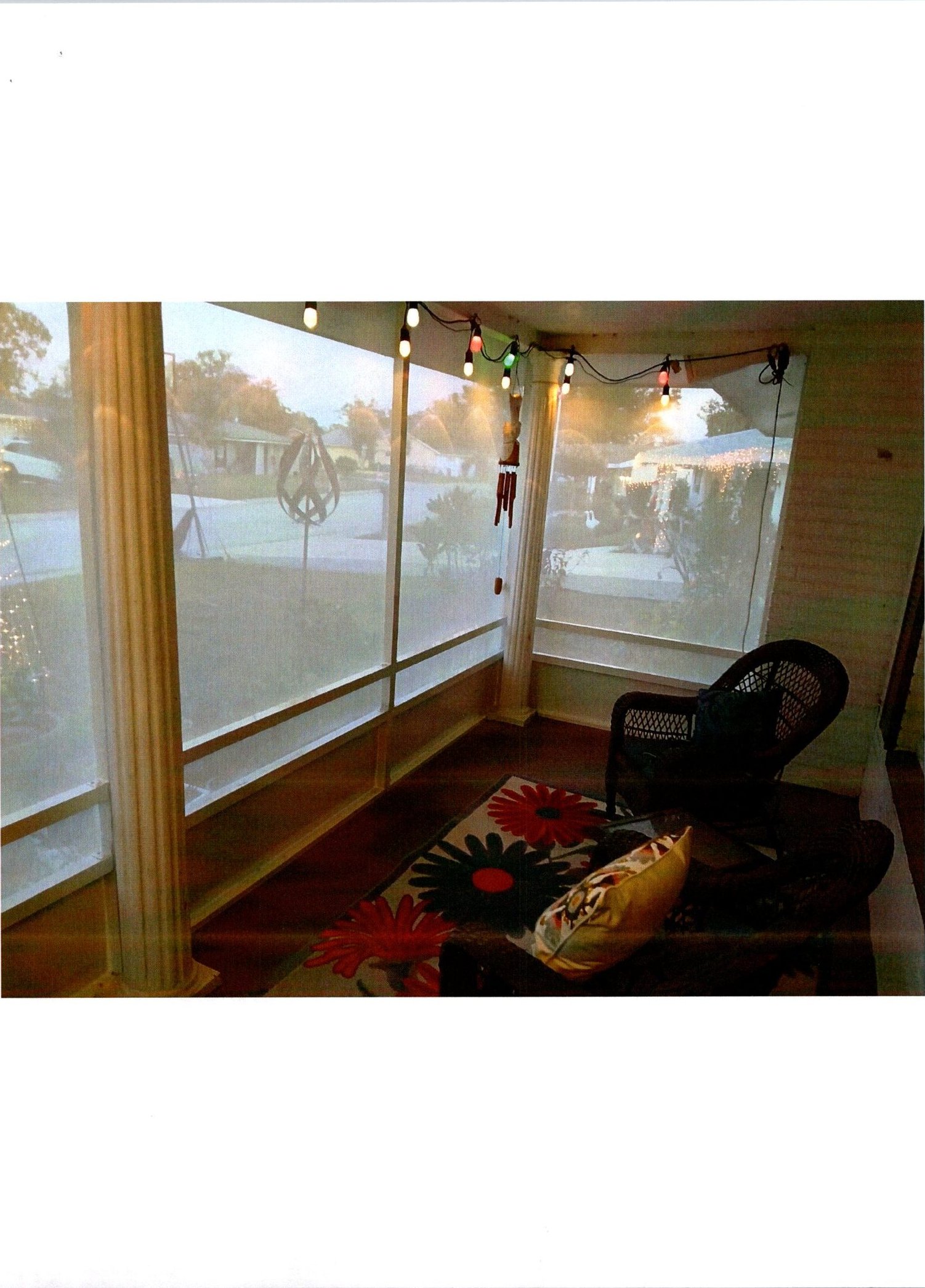 Inside View of Enclosed Lanai with Sunscreen — completed project