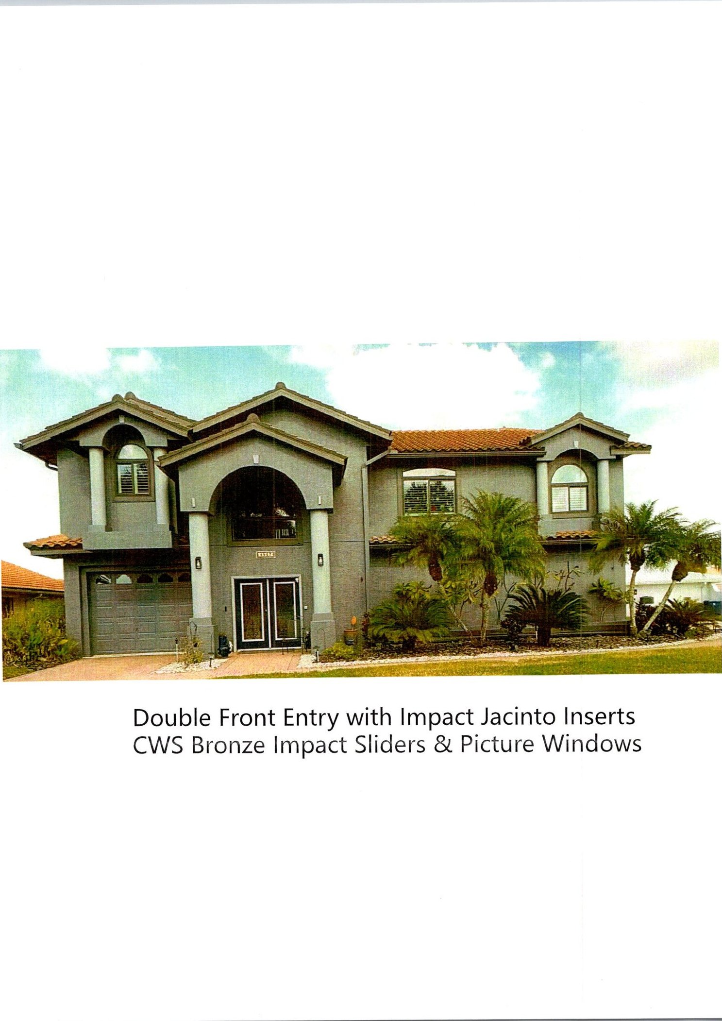 CWS Impact Bronze Slider & Picture Windows with Double Front Entry with Impact Jacinto Inserts — completed project